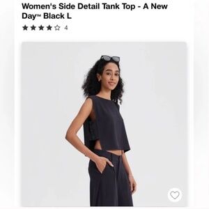 NWT Women's Side Detail Tank Top - A New Day™ Black S